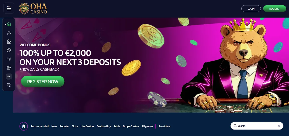 Oha Casino - homepage